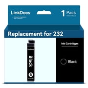 LinkDocs Ink Replacement for Epson 232 ink cartridges BK work for Expression Home XP-4200 XP-4205 Workforce WF-2950 WF-2930 Printer Ink(Black 1Pack)