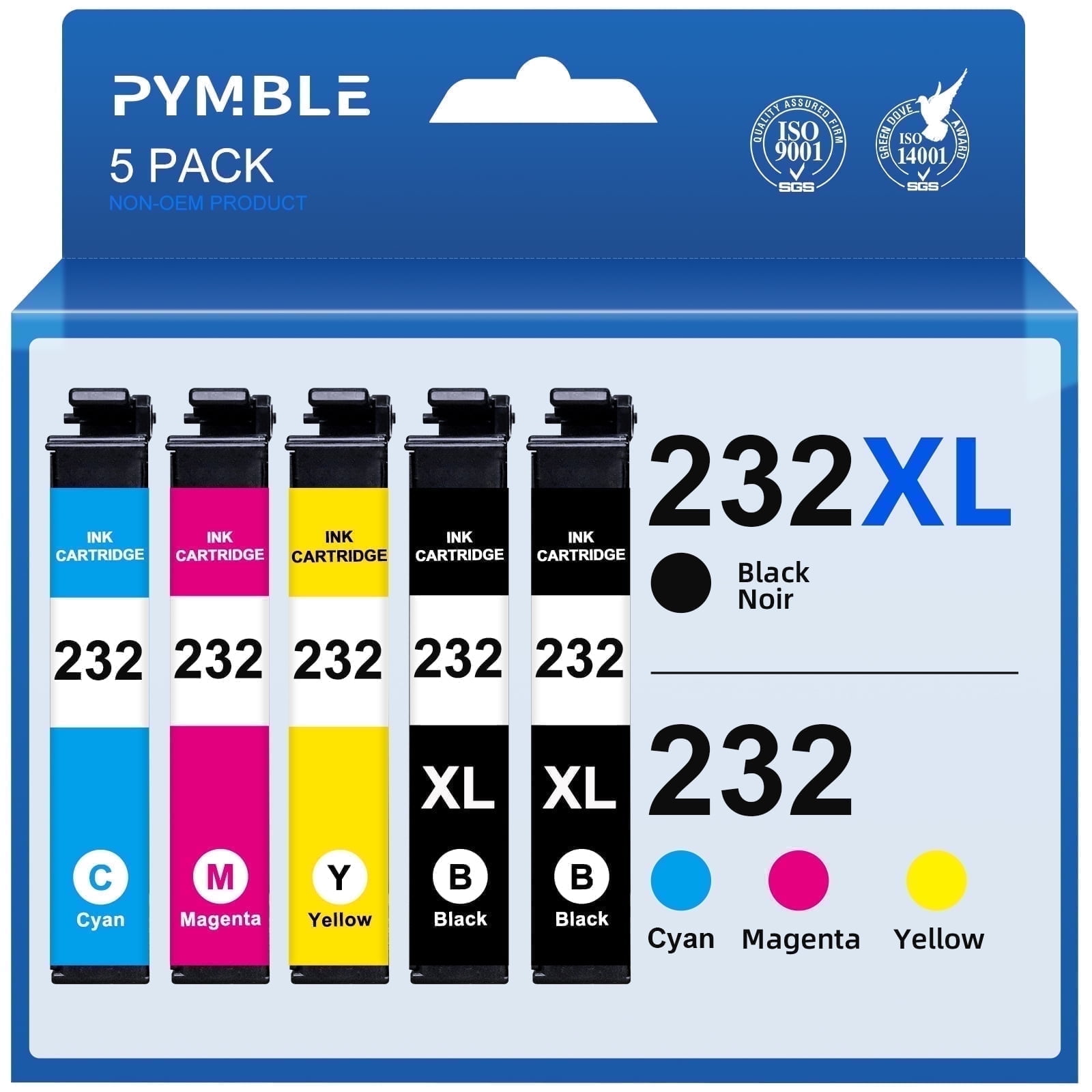 232XL Ink Cartridge for Epson 232 Ink compatible for Expression Home XP-4200 XP-4205 Printer (5 Pack)