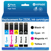 HIPAGE 232 Ink Cartridges Compatible with Epson 232XL Ink Cartridge for WorkForce WF-2930 WF-2950 Expression XP-4200 XP-4205 Printer 2Black Cyan Magenta Yellow