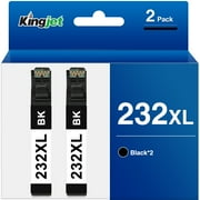 Kingjet Black Ink Replacement for Epson 232 Black Ink for Epson 232XL Ink Cartridge for Epson Expression Home XP-4205 XP-4200 Workforce WF-2930 WF-2950 Printer (2 Black)