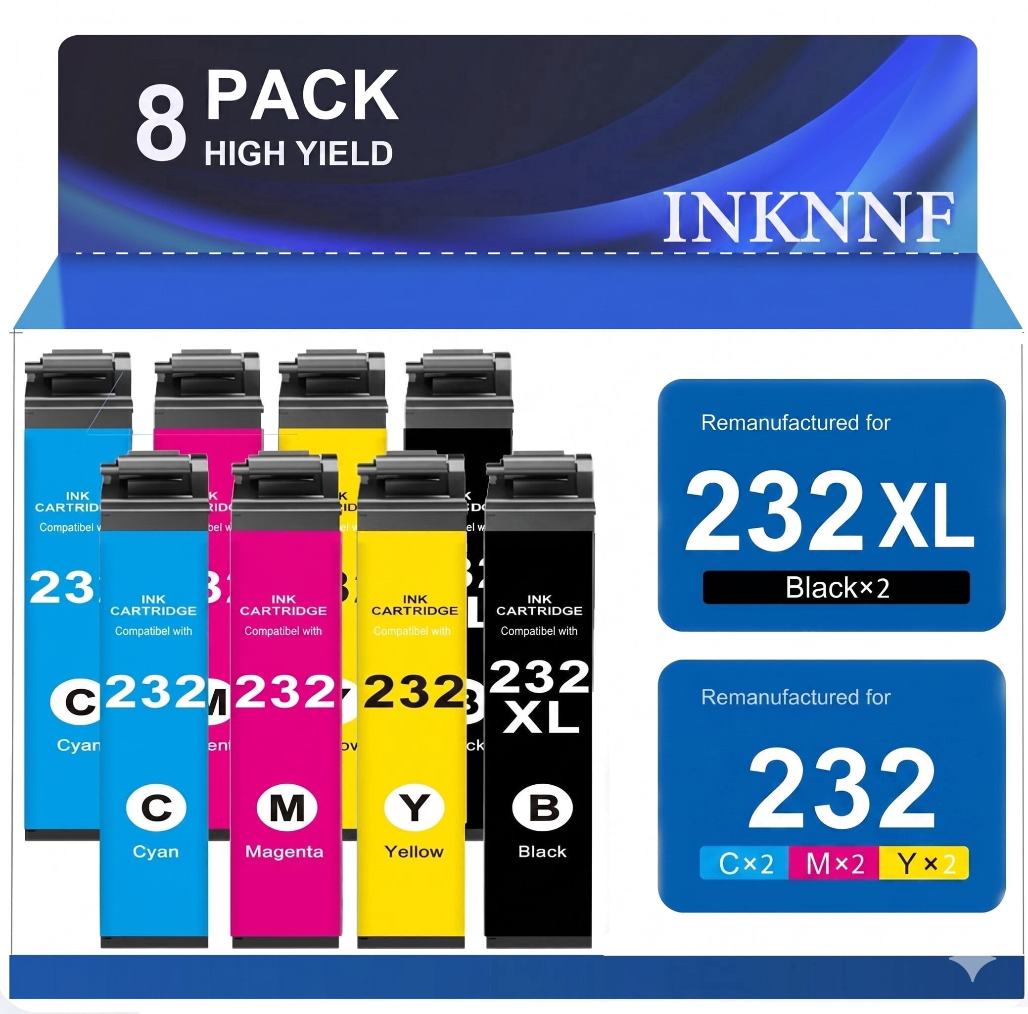 INKNNF Compatible with Epson 232 Ink Cartridges Combo Pack, 232XL Ink ...