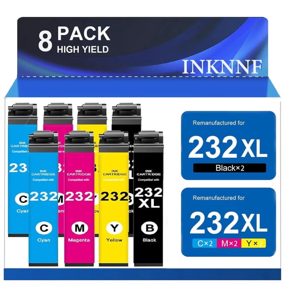 232 Ink for Epson Ink 232 XL Combo Pack 232 T232XL for XP-4200 XP-4205 Workforce WF-2930 WF-2950 Printer 8 Pack 2 Black 2 Cyan 2 Magenta 2 Yellow