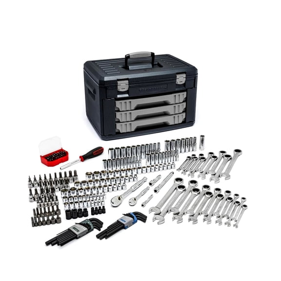 232 Piece 1/4", 3/8" Drive Metric & SAE Mechanics Hand Tool Set