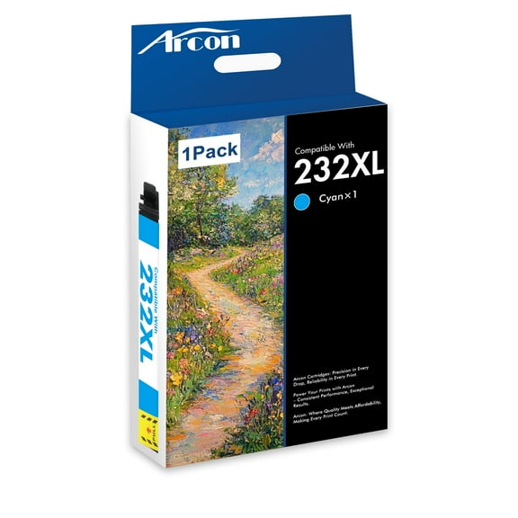232 XL Ink Cartridges 1 x Cyan Compatible for Epson 232 232 XL 232XL Printer Ink for Expression Home XP-4200 XP-4205 WF-2930 WF-2950 All-in-One T232 T232XL