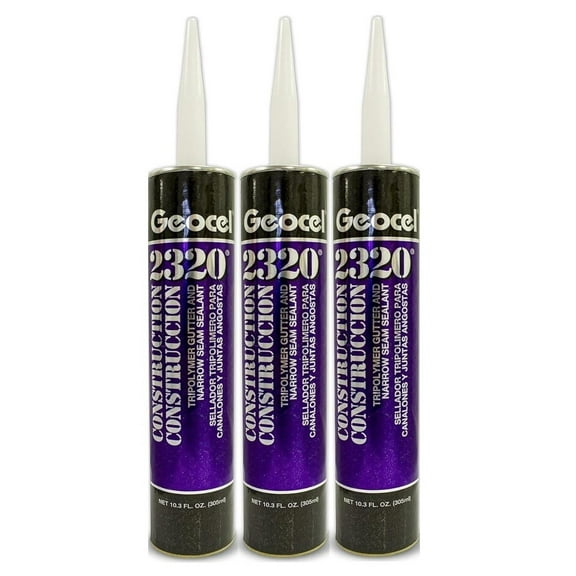 2320 Construction Tripolymer Gutter and Narrow Seam Sealant, 10.3 fl oz, Clear, 3 Pack