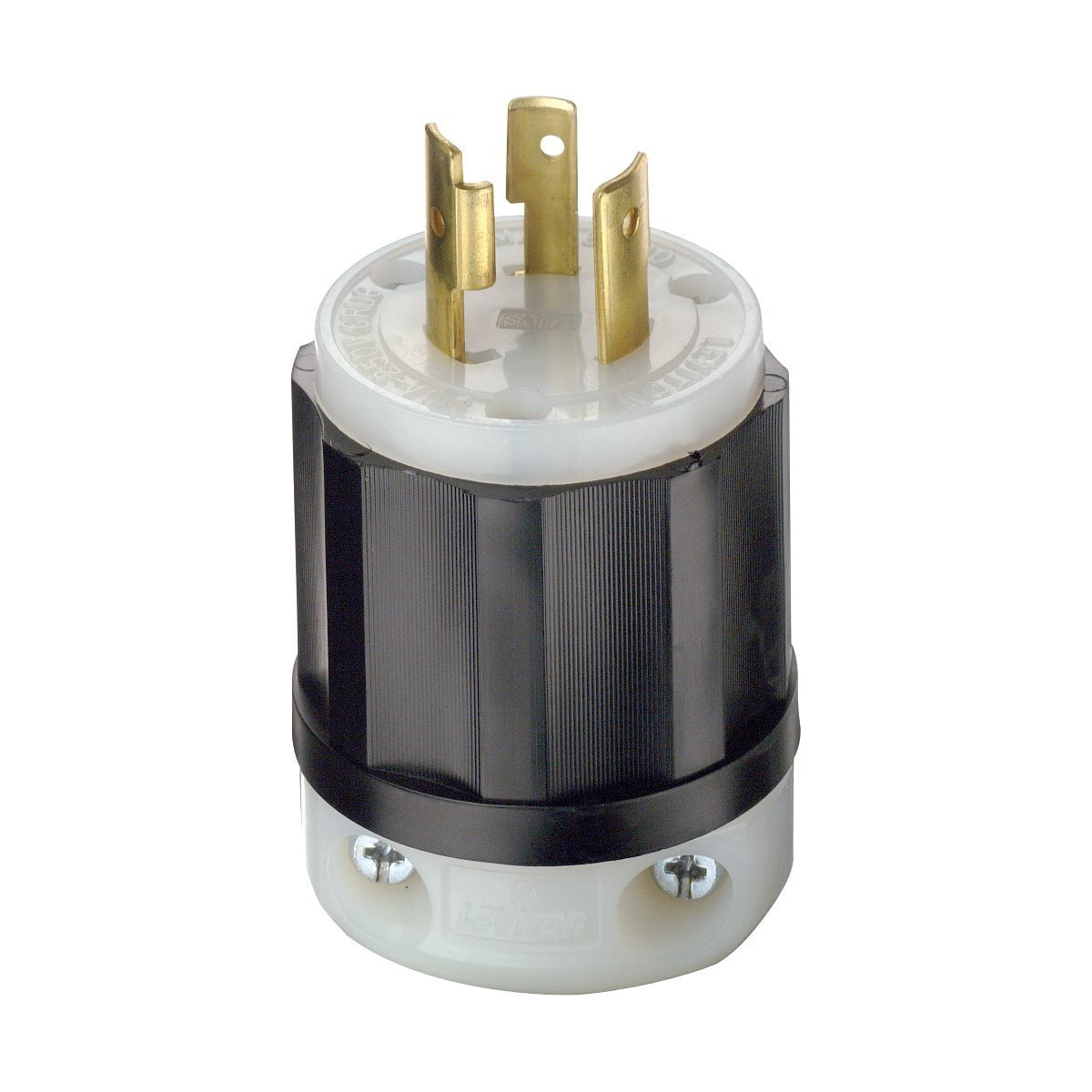 2321 20 Amp, 250 Volt, NEMA L6-20P, 2P, 3W, Locking Plug, Industrial Grade, Grounding - Black-White One Size