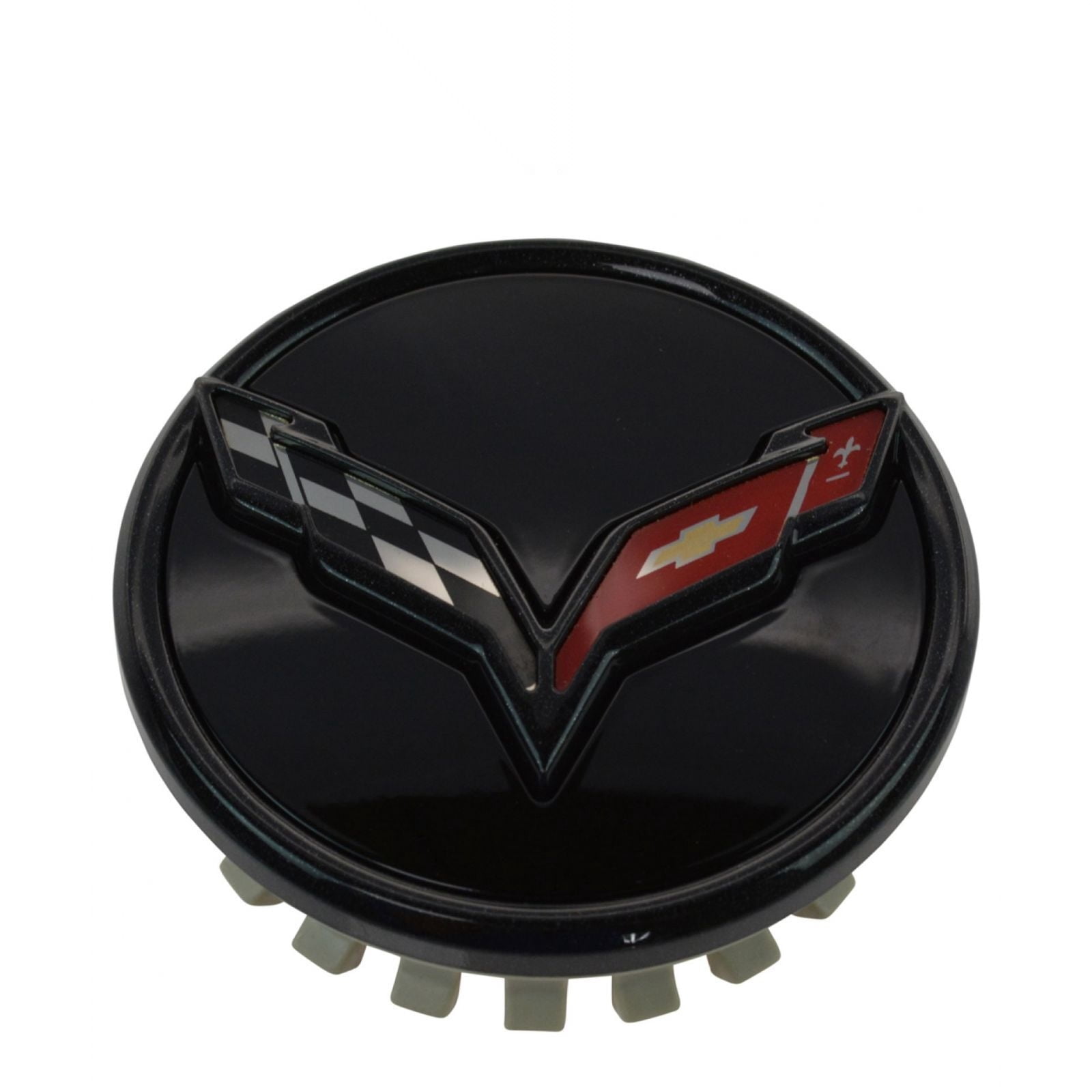 23217059 Gloss Black Wheel Center Cap with Crossed Flags for C7 for ...