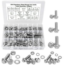 232Pcs Hex Flange Bolts and Nuts Kit M6/M8/M10, 304 Stainless Steel Metric Nuts and Allen Wrench Bolt Assortment Kit M6-1.0 M8-1.25 M10-1.5