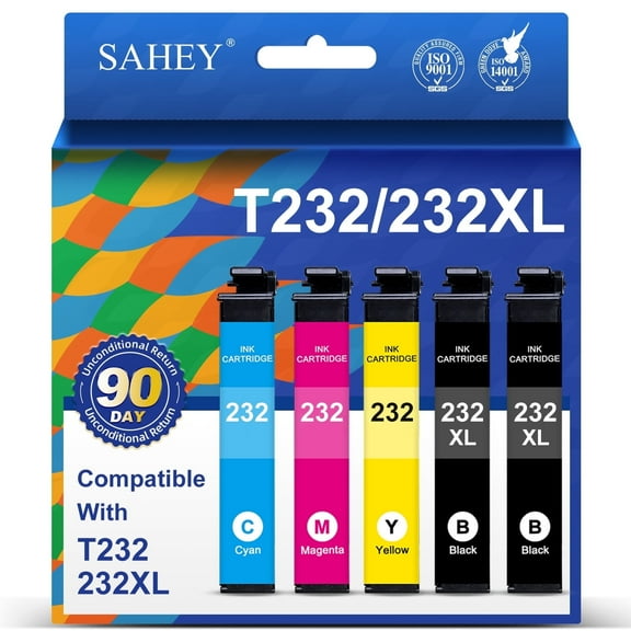 2-Pack 232XL Ink Cartridges Compatible for Epson 232 232XL Printer Ink ...