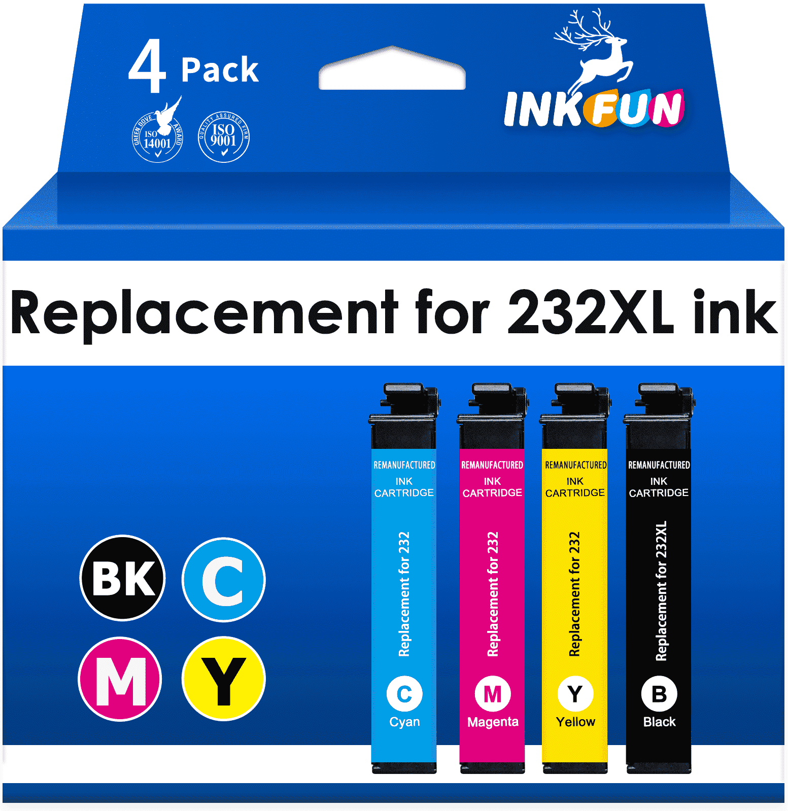 INKFUN 232XL Ink Cartridge Combo for Epson 232 Ink for Epson WF