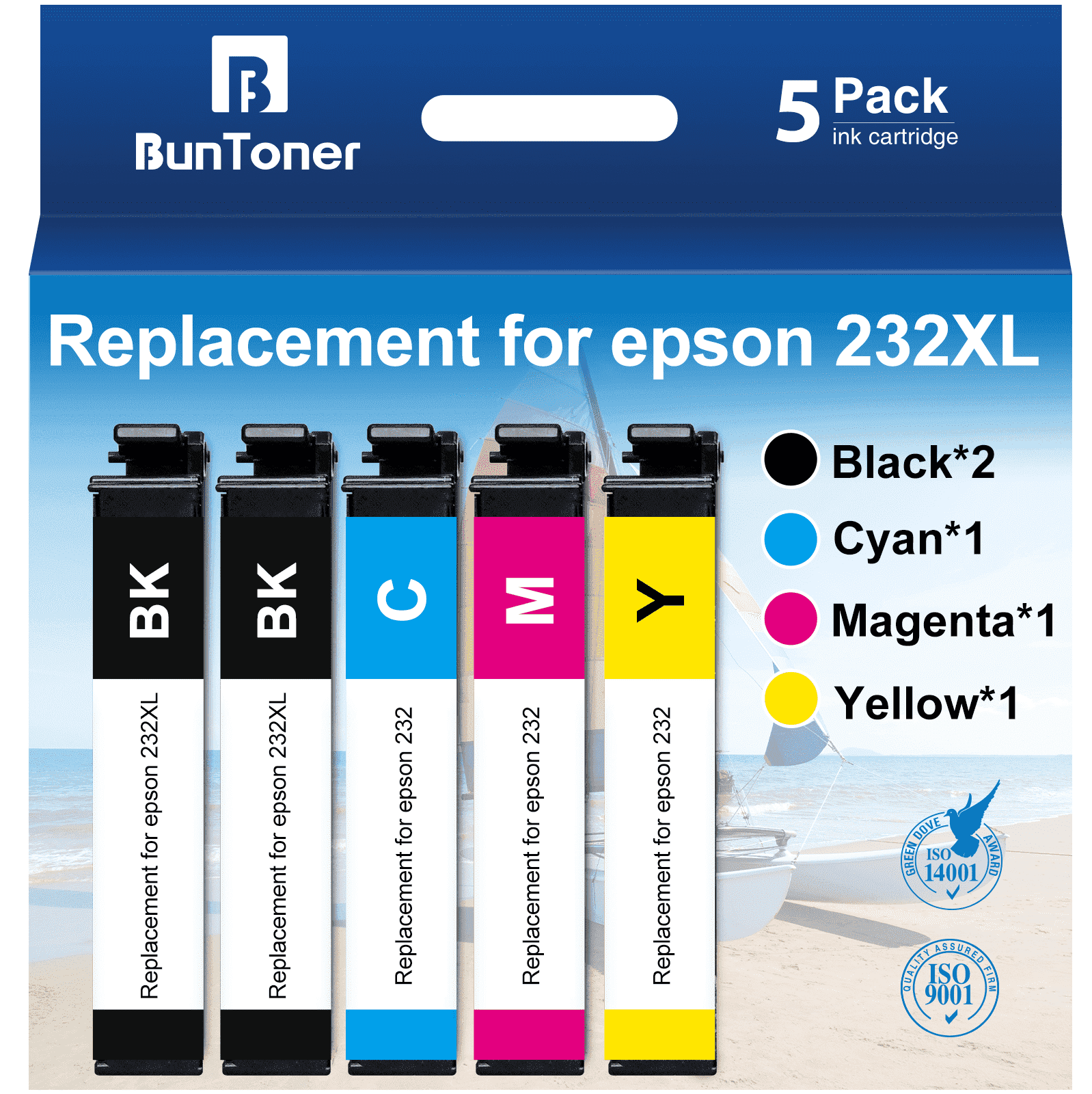BUNTONER 232XL Ink Cartridge, Compatible for Epson WF-2950 XP-4200