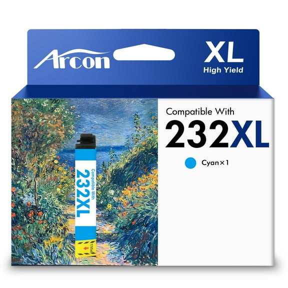 232XL Ink Cartridges 1 x Cyan Compatible for 232 232 XL 232XL Printer Ink for Expression Home XP-4200 XP-4205 WF-2930 WF-2950 All-in-One T232 T232XL