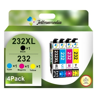 232XL Ink Cartridges for Epson 232XL 232 Ink Cartridges for Epson Workforce WF-2930 WF-2950 Expression XP-4200 XP-4205 Printer (Black,Cyan,Magenta,Yellow, 4-Pack)