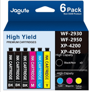 Ink Cartridges Compatible for Epson Ink Compatible for Workforce WF-2930 WF-2950 Expression XP-4200 XP-4205 Printer (Black,Cyan,Magenta,Yellow, 6-pack)