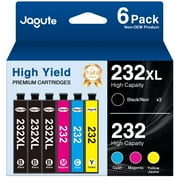 232XL Ink Cartridges for Epson 232XL 232 T232 Ink Compatible for Workforce WF-2930 WF-2950 Expression XP-4200 XP-4205 Printer (Black,Cyan,Magenta,Yellow, 6-pack)
