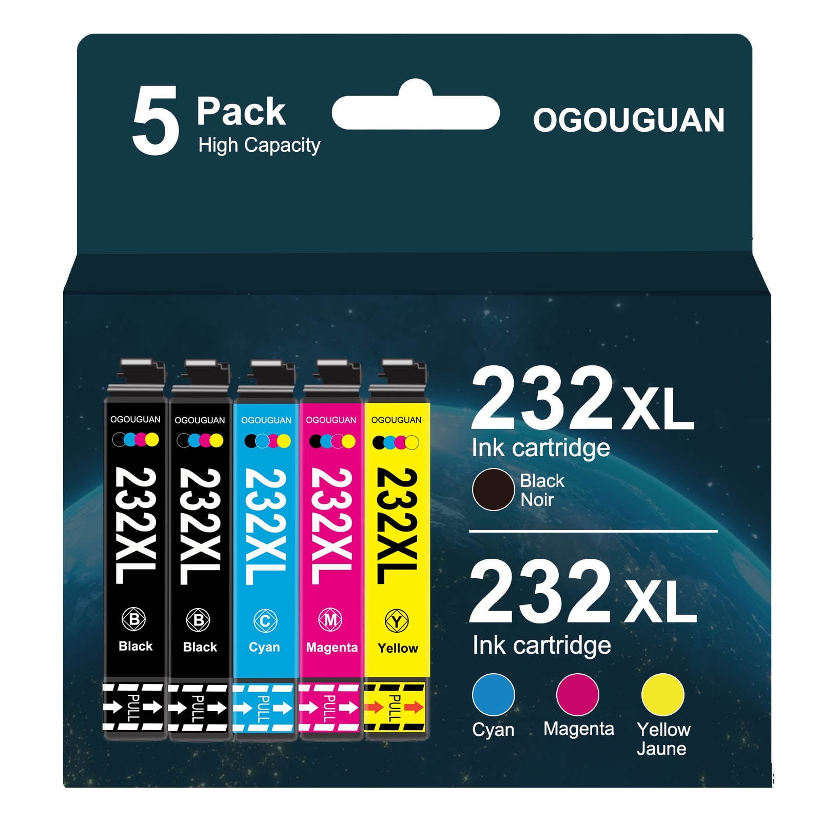 Epson 232XL Ink Cartridges, Fits XP4205, XP4200, WF2930, WF2950, 5