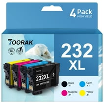 232XL Ink Cartridges for Epson 232 Ink cartridges for Epson 232XL 232 XL Ink(4 Pack, Black, Cyan, Magenta, Yellow)