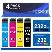 INKNNF Compatible with Epson 232XL Ink Cartridges, 232 XL Ink Combo Pack Compatible for Expression Home XP-4200 XP-4205, WorkForce WF-2930 WF-2950 Printers (4-Pack)