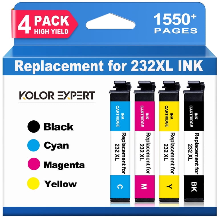 Kolor Expert 232XL Ink Cartridges, 4-Pack, Compatible with Epson