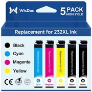 232XL Ink Cartridges Compatible for Epson 232XL Ink Cartridge for Workforce WF-2930 WF-2950 Expression XP-4200 XP-4205 Compatible with Epson Printer (Black,Cyan,Magenta,Yellow, 5-Pack)