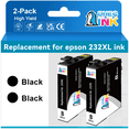 thumbnail image 1 of DHECINK Ink Cartridges Replacement for Epson Ink 232 XL 232XL T232 T232XL Black Ink Cartridge for Epson XP-4200 XP-4205 WF-2930 WF-2950 Printer (2 Black), 1 of 10