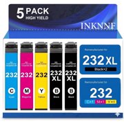 INKNNF 232XL Ink Cartridges Combo Pack (5-Pack) for 232 Ink, for WorkForce WF-2930 WF-2950, Expression XP-4200 XP-4205 Printers