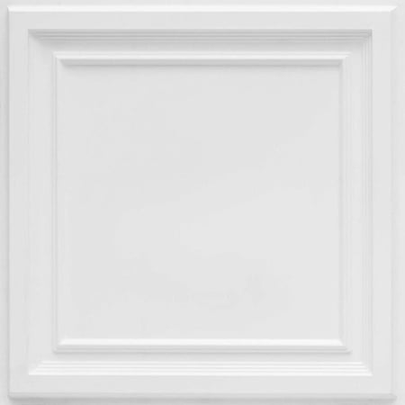 233-Galleria 2 ft. x 2 ft. PVC Glue-up or Lay in Ceiling Tile in White Matte (100 Sq. ft. / Pack) - 25 Pieces