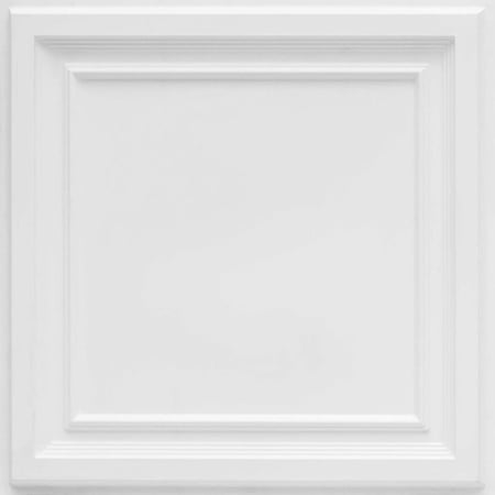 233-Galleria 2 ft. x 2 ft. PVC Glue-up or Lay in Ceiling Tile in White Matte (100 Sq. ft. / Pack) - 25 Pieces