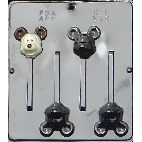 233 Mouse Head Lollipop Chocolate Candy Mold