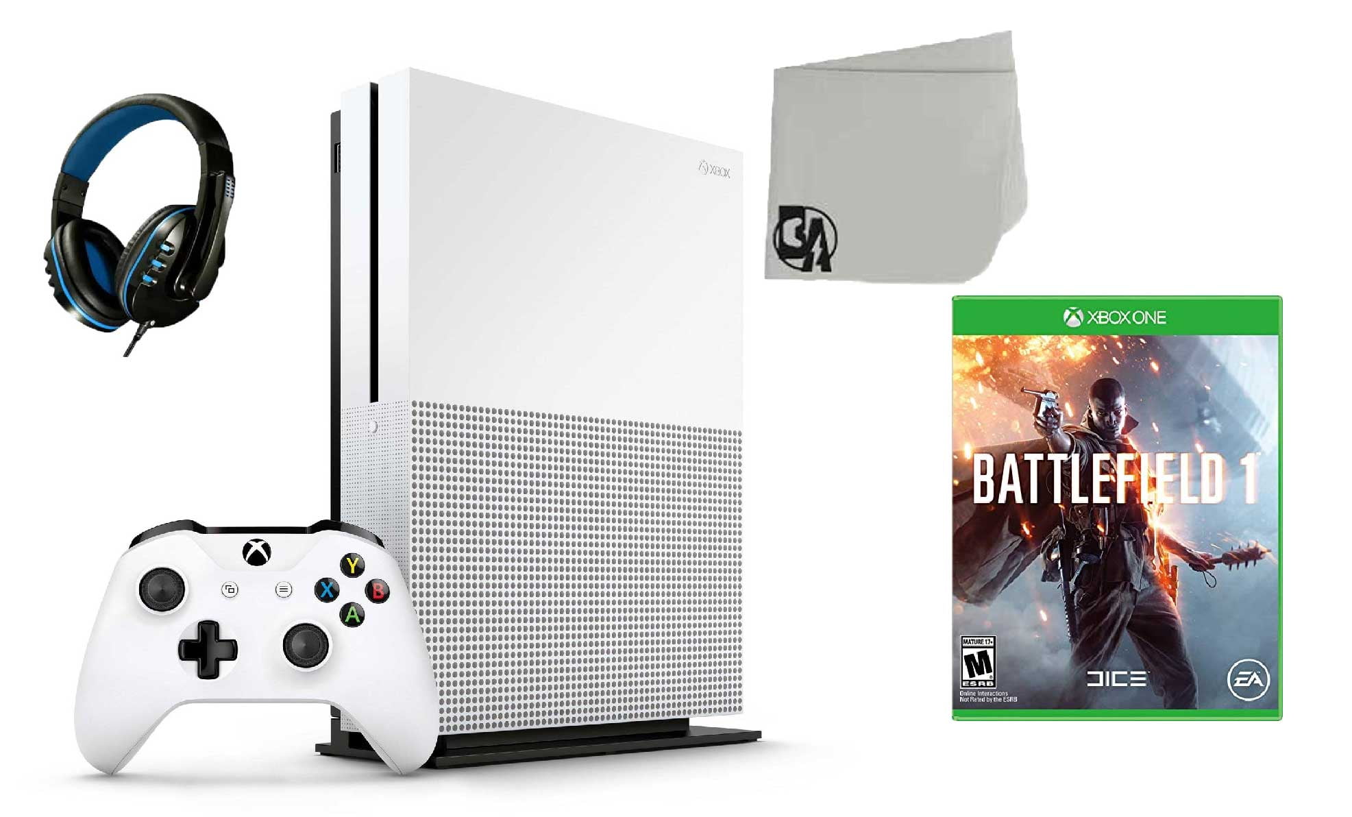 23400051 Xbox One S White 1TB Gaming Console with Battlefield 1 BOLT AXTION Bundle Used