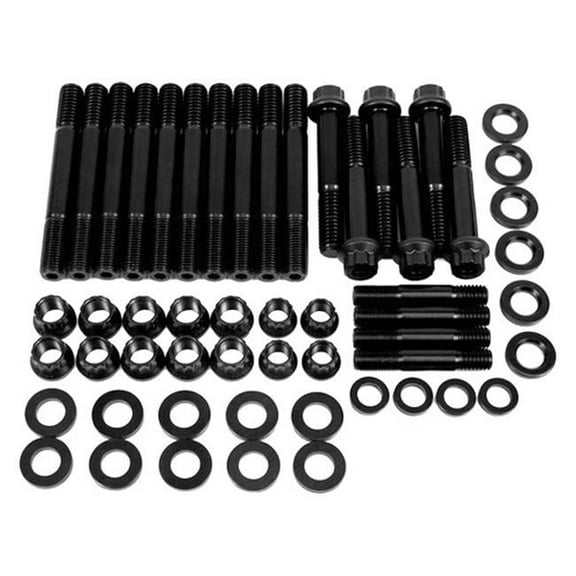 234-5801 4-Bolt Black Main Stud Kit fro Chevy Small Block 1st Generation