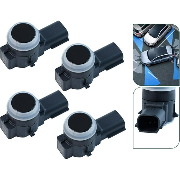 23428268 Parking Aid Sensor Front Rear Bumper PDC Park Assist Fit for Cadillac Chevy GMC Buick Bolt Impala Silverado Malibu Sierra 1500 2500 3500 HD Yukon XL Encore CTS CT6 XT5 XTS (4PCS, Black)