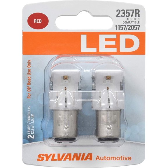 - 2357 LED Red Mini Bulb Bright Bulb, Ideal for Stop and Tail Lights (Contains 2 Bulbs)