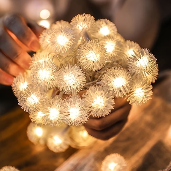 236.22 Inch LED Dandelion String Lights - 8 Modes, Battery-Powered, Dimmable Fairy Lights for Home and Holiday Decor