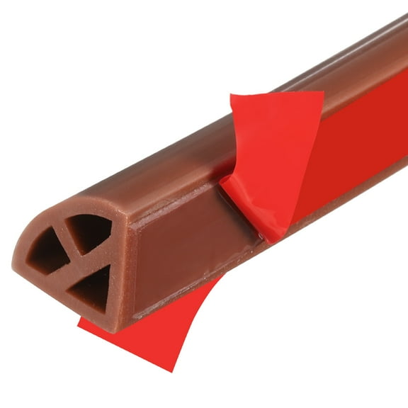 236 Inch Flexible Quarter Round Molding, Bendable Peel and Stick Trim, Brown