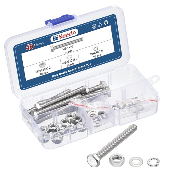 236 Pcs Bolts and Nuts Washers Kit - Carbon Steel Hex Tap Bolt Assortment