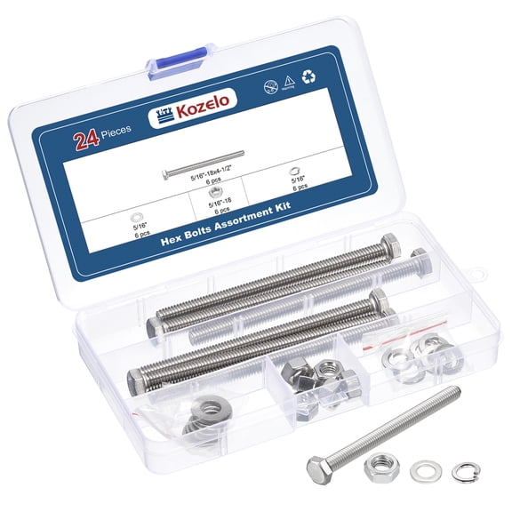 236 Pcs Bolts and Nuts Washers Kit - Carbon Steel Hex Tap Bolt Assortment