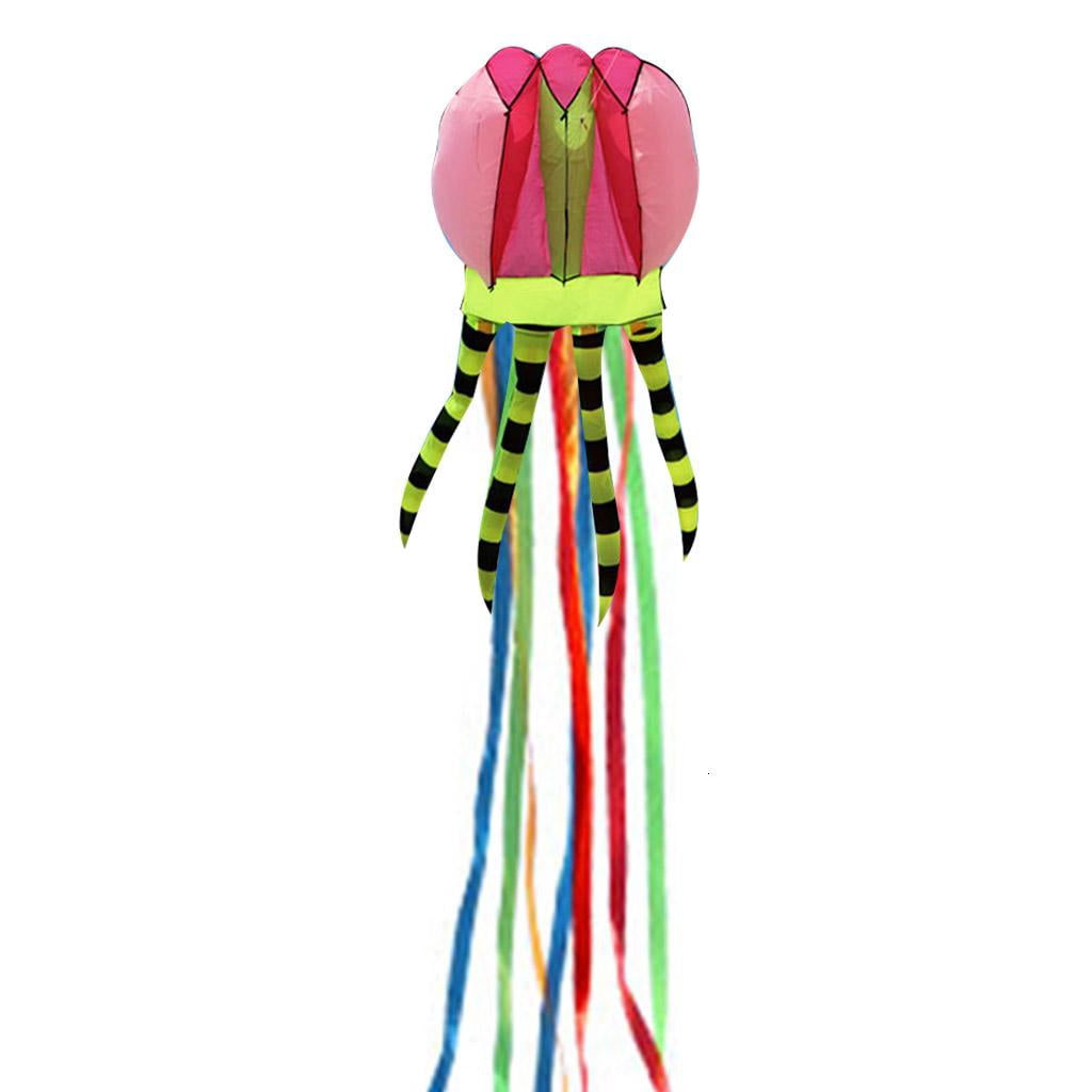 236’’ Soft Kite 3-D Jelly Fish Kite Outdoor Wind Kite Flying Toy Best for Family Gathering Garden Playset