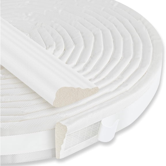 236" Wedge-Shaped Foam Window Seal Strip, Door Weather Stripping, Soundproof Front Door Frame Seal, Self-Adhesive Winter Insulation for Doors & Windows, Draft Stopper Gap Filler, White