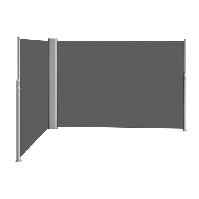 236 x 71in Double Side Awning, Patio Retractable Side Screen Awning, Privacy Divider Screen w