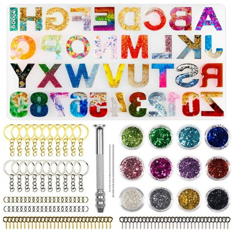 236PCS Alphabet Resin Molds , Letter Number Silicone Molds 