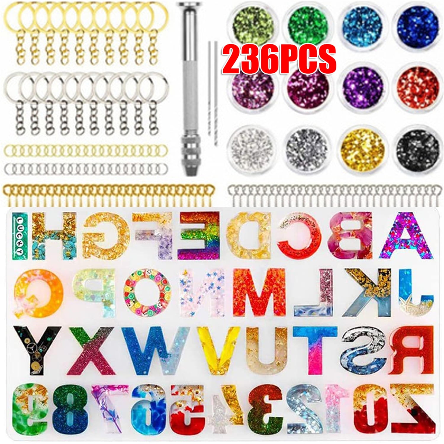 Alphabet Keychain Resin Mould Alphabets and Numbers by Oytra