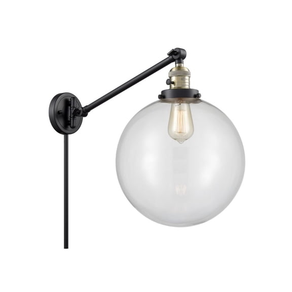 237-BAB-G202-12-Innovations Lighting-XX-Large Beacon-1 Light Swing Arm Wall Mount in Industrial Style-12 Inches Wide by 16 Inches High   Black Antique