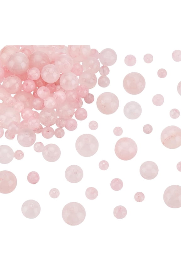 About 238~242pcs Natural Rose Quartz Beads Pink Bead 4mm 6mm 8mm 10mm Nature Jasper Beads Round Loose Energy Stone for Bracelet Necklace Jewelry Making
