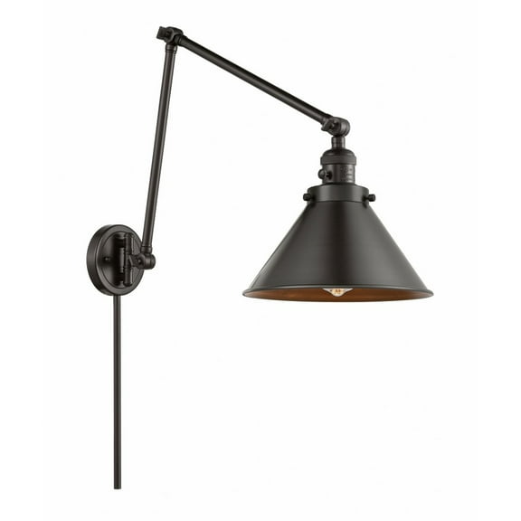 238-OB-M10-OB Innovations Lighting Franklin Restoration - 1 Light Briarcliff Swing Arm Wall Sconce In TraditionalStyle-30 Inches Tall and 10 Inches