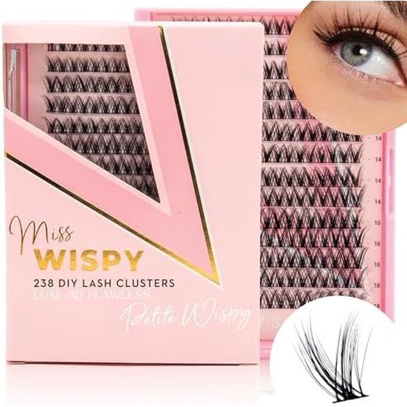 238 count DIY Luxe Eyelash Cluster Petite Wisp, Indiidual Lash Eyelash Clusters,10-18mm Soft Lashes
