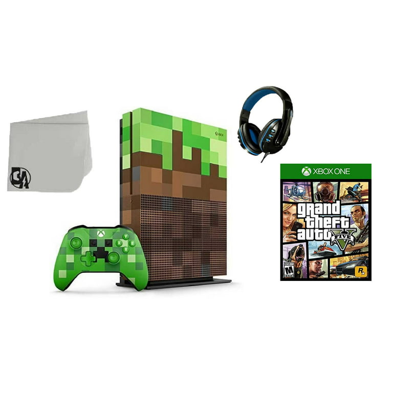 23C-00001 One S Minecraft Limited Edition 1TB Gaming Console with Grand Theft Auto V BOLT Bundle Used - Walmart.com