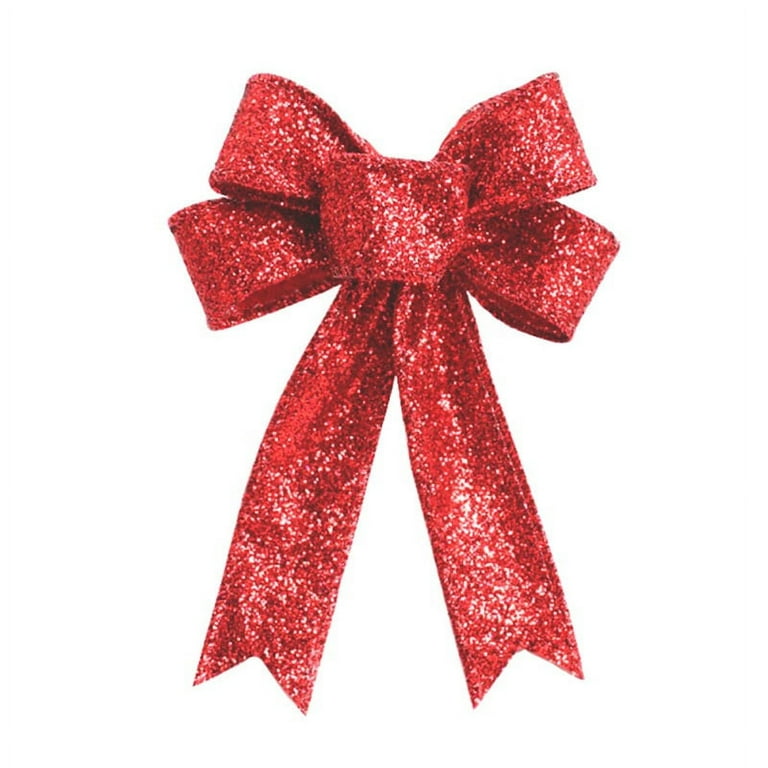 JOYIN Christmas Thick Ribbon 3 Color Rolls; 100+ Yard Total 2.75 inch Wide Swirl Wired Sheer Glitter for Holiday Xmas Gift Box Wrapping Bows, Hair Bow