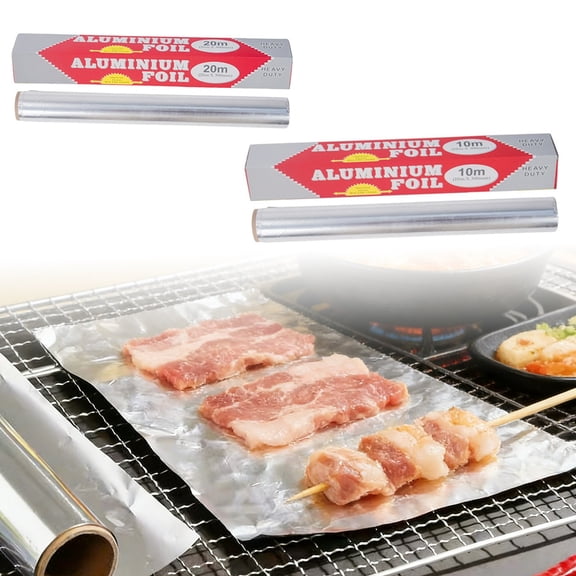 23Ft Aluminum Foil Paper High Temperature Resistant Baking Paper Oil Proof Non-Stick Sheet for Oven Air Fryer BBQ Silver