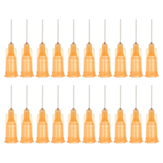 Uxcell 23Ga Dispensing Needles, 52Pcs 1/2 inch Industrial Blunt Tip Dispensing Needle Syringes with Luer Lock Needle for Refilling Liquid Inks Adhesive Glue Oil, Orange